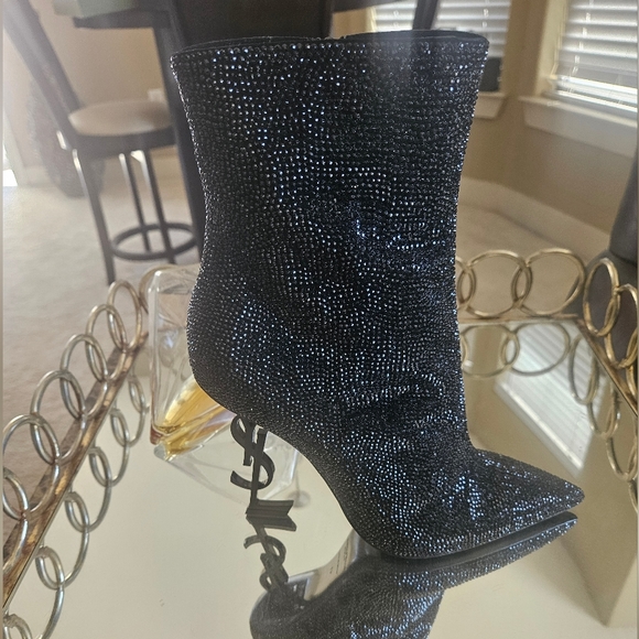 YSL OPYUM Crystal Strauss Pointed Toe Bootie - Picture 5 of 6